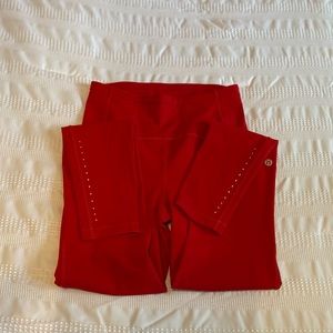 Lululemon size 4 align red 28inch leggings excellent condition.